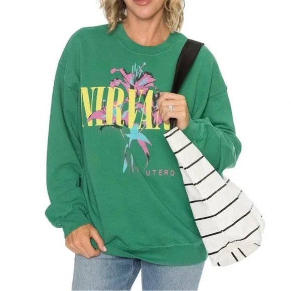 DAYDREAMER Nirvana Lilies Boyfriend Crew Size XS NWT MSRP $158 - Picture 7 of 8